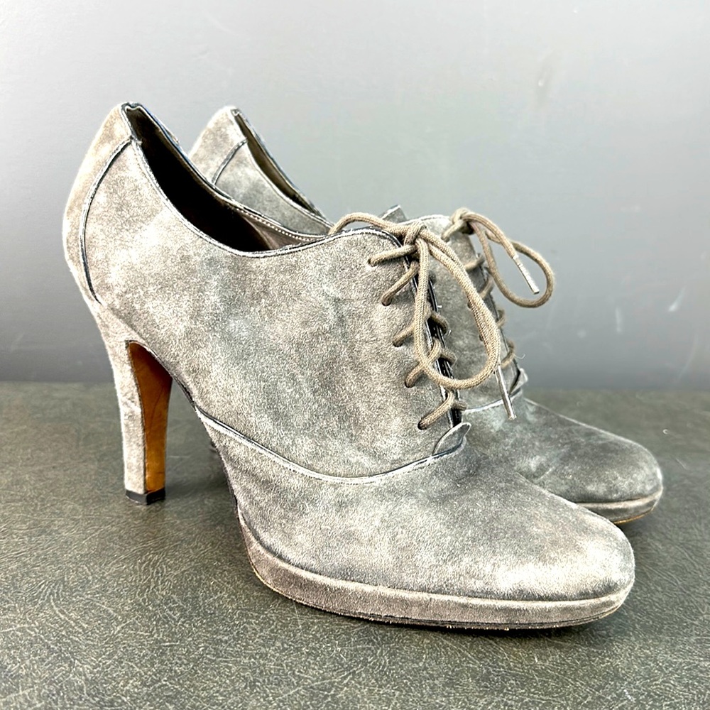 Circa Joan & David Grey Suede Lace-up Heels